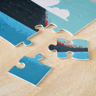 oost molokai vulkaan vintage Hawaii reisposter Legpuzzel