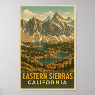 Oost-Sierra California Vintage Travel Poster