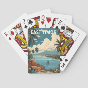 Oost-Timor Illustratie Reis Kunst Vintage Pokerkaarten