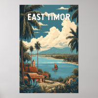 Oost-Timor Illustratie Reis Kunst Vintage