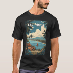Oost-Timor Illustratie Reis Kunst Vintage T-shirt
