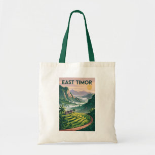 Oost-Timor Velden Illustratie Reis Kunst Vintage Tote Bag