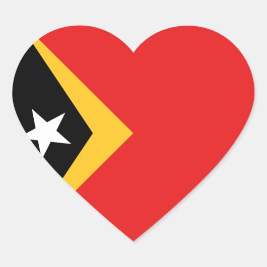 Oost-Timor Vlag Hart Sticker (Voorkant)