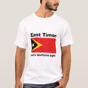 Oost-Timor vlag + kaart + tekst T-shirt