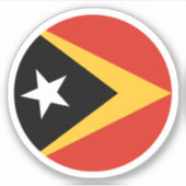 Oost-Timor Vlag Ronde Sticker (Voorkant)