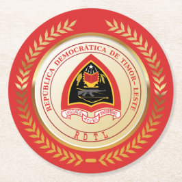 Oost-Timor Wapenschild Ronde Kartonnen Onderzetter