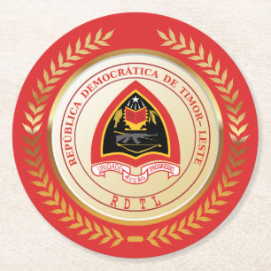Oost-Timor Wapenschild Ronde Kartonnen Onderzetter