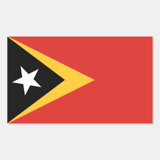 Oost-Timorese vlag, vlag van Oost-Timor Rechthoekige Sticker (Voorkant)