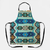 oost-Turks Perzisch tapijtblauw Schort (Voorkant)