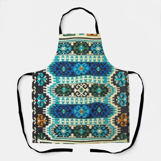 oost-Turks Perzisch tapijtblauw Schort (Voorkant)