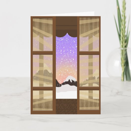 Oost-Uitzicht van de Winter Greeting of Note Kaart (Voorkant)