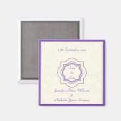 Oostelijk geïnspireerd Bewaar de datum in Paarse & Magneet (Voorkant / Achterkant)