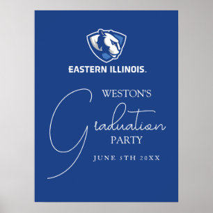 Oostelijk Illinois Panthers Head en Wordmark Logo Poster