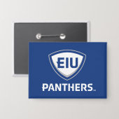 Oostelijk Illinois Panthers Shield & Wordmark Logo Button (Voorkant / Achterkant)