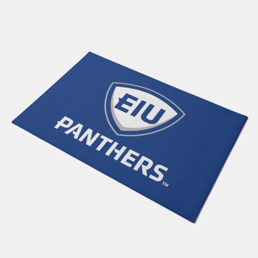 Oostelijk Illinois Panthers Shield & Wordmark Logo Deurmat (Schuin)