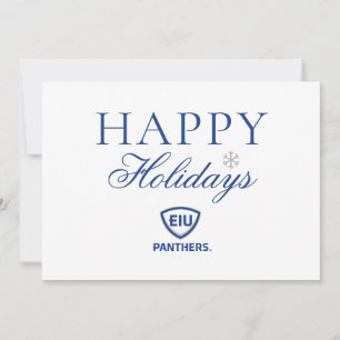 Oostelijk Illinois Panthers Shield & Wordmark Logo Feestdagenkaart