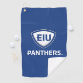 Oostelijk Illinois Panthers Shield & Wordmark Logo Golfhanddoek (Insitu)