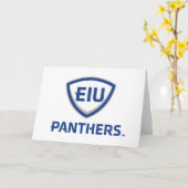 Oostelijk Illinois Panthers Shield & Wordmark Logo Kaart (Gele Bloem)