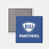 Oostelijk Illinois Panthers Shield & Wordmark Logo Magneet (Voorkant / Achterkant)