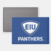 Oostelijk Illinois Panthers Shield & Wordmark Logo Magneet (Voorkant / Achterkant)