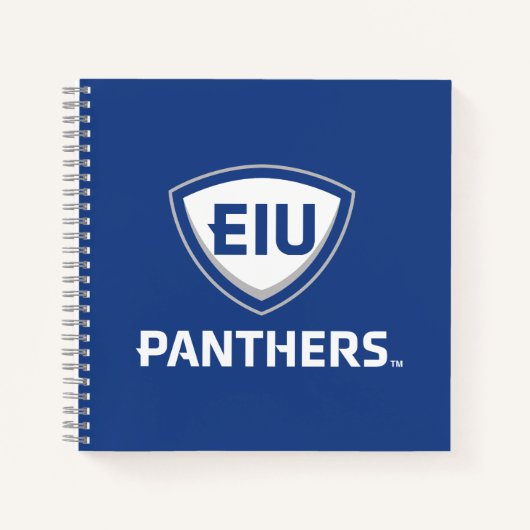 Oostelijk Illinois Panthers Shield & Wordmark Logo Notitieboek (Voorkant)