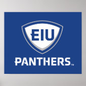 Oostelijk Illinois Panthers Shield & Wordmark Logo Poster (Voorkant)