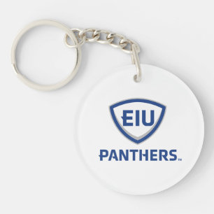 Oostelijk Illinois Panthers Shield & Wordmark Logo Sleutelhanger