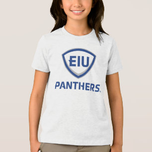 Oostelijk Illinois Panthers Shield & Wordmark Logo Tri-Blend Shirt