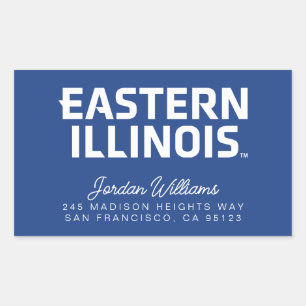 Oostelijk Illinois University Wordmark Logo Rechthoekige Sticker