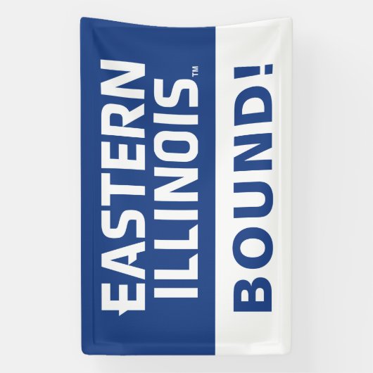Oostelijk Illinois University Wordmark Logo Spandoek (Verticaal)