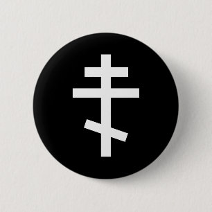 Oostelijk Orthodoxe Kruis Ronde Button 5,7 Cm