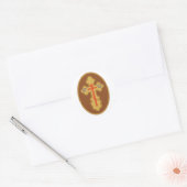 Oostelijk Orthodoxe Kruis Ronde Sticker (Envelop)