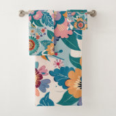 Oostelijk Retro Bloemen Pastel Aangepast Patroon Bad Handdoek (Insitu)