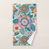Oostelijk Retro Bloemen Pastel Aangepast Patroon Bad Handdoek (Handdoek)