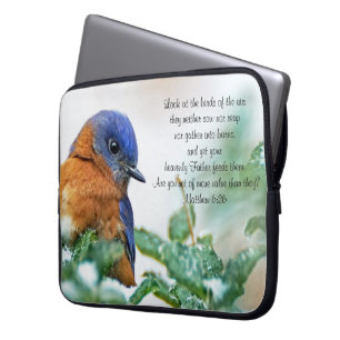 Oostelijke Blauwe Vogel Neoprene Laptop Hoes