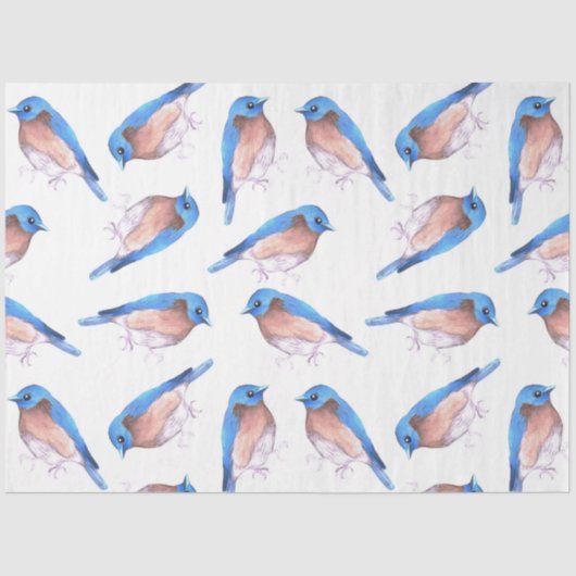 Oostelijke blauwvogels waterverf schattige vogels tissuepapier (Voorkant)