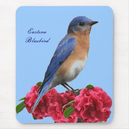 Oostelijke Bluebird Camellia Mousepad Muismat (Voorkant)