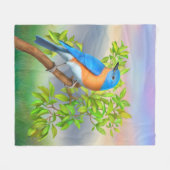 Oostelijke Bluebird Fleece Blanket Deken (Voorkant (Horizontaal))