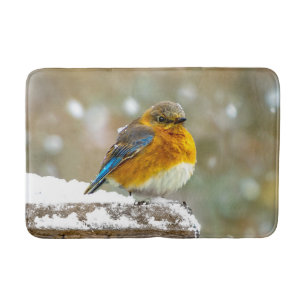 Oostelijke Bluebird in Snow - Originele Foto Badmat