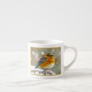 Oostelijke Bluebird in Snow - Originele Foto Espresso Kop