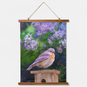 Oostelijke Bluebird in Snow - Originele Foto Hangend Wandkleed