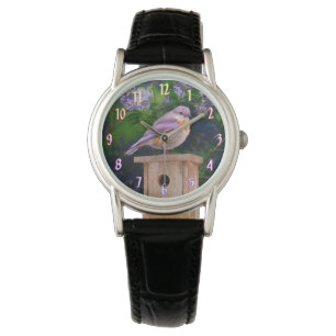 Oostelijke Bluebird in Snow - Originele Foto Horloge