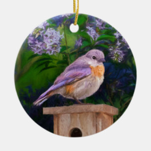 Oostelijke Bluebird in Snow - Originele Foto Keramisch Ornament