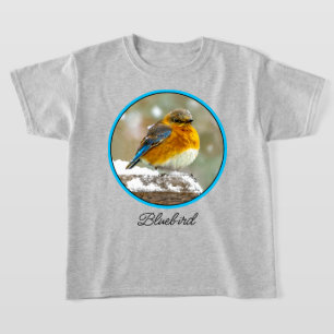 Oostelijke Bluebird in Snow - Originele Foto T-shirt