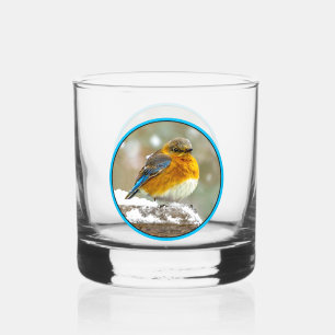 Oostelijke Bluebird in Snow - Originele Foto Whisky Glas