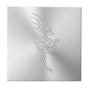 Oostelijke draak, reliëfeffect tegeltje
