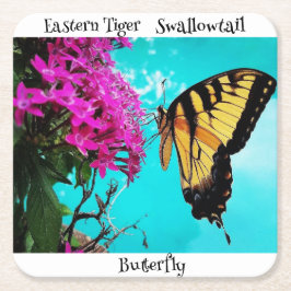 Oostelijke tijger zwaluwstaart vlinder #2 vierkante kartonnen onderzetter