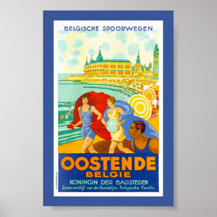 Oostende Belgique Ancienne Affiche de Voyage Resta
