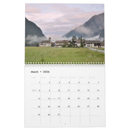 Oostenrijk, 2016 kalender (Mar 2026)