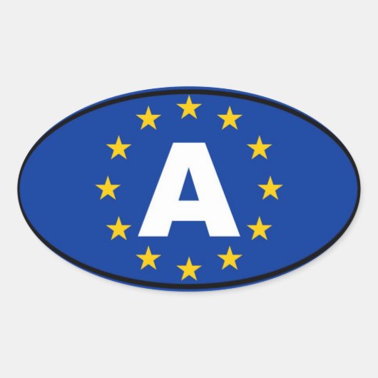 Oostenrijk - A - Europees Ovale Sticker (Voorkant)